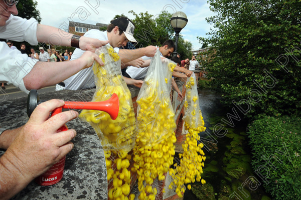 ANP09-890-49 
 All images copyright Andy Newbold 2009 
 Keywords: leatherhead duck race, river mole, councillor Tim Hall,